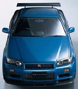 Tapety - Samochody  Motory - R34 GT-R Blue front top.jpg