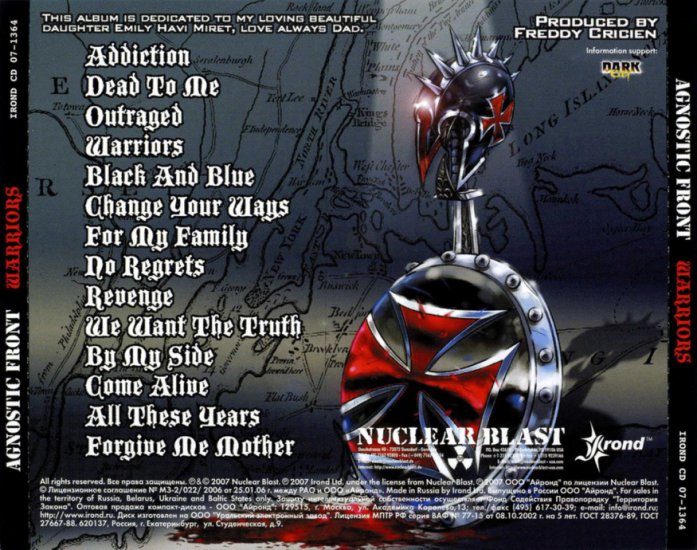 2007AGNOSTIC FRONT - Warriors - Warriors back.jpg