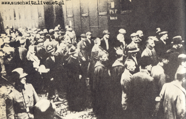 Auschwitz - pierwszy transport-więźniowie z Tarnowa 14 06 1940.jpg