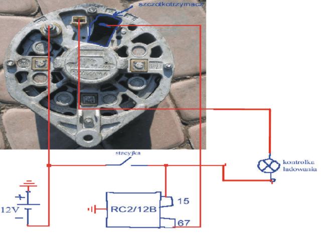 schematy instalacij elektrycznej - alternator i regulator bez przekażnika.jpg