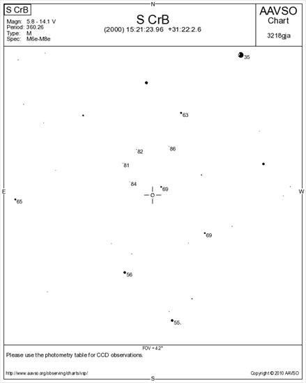 Mapki do 9 mag - pole widzenia 4,2 stopnie - Mapka okolic gwiazdy S CrB.png