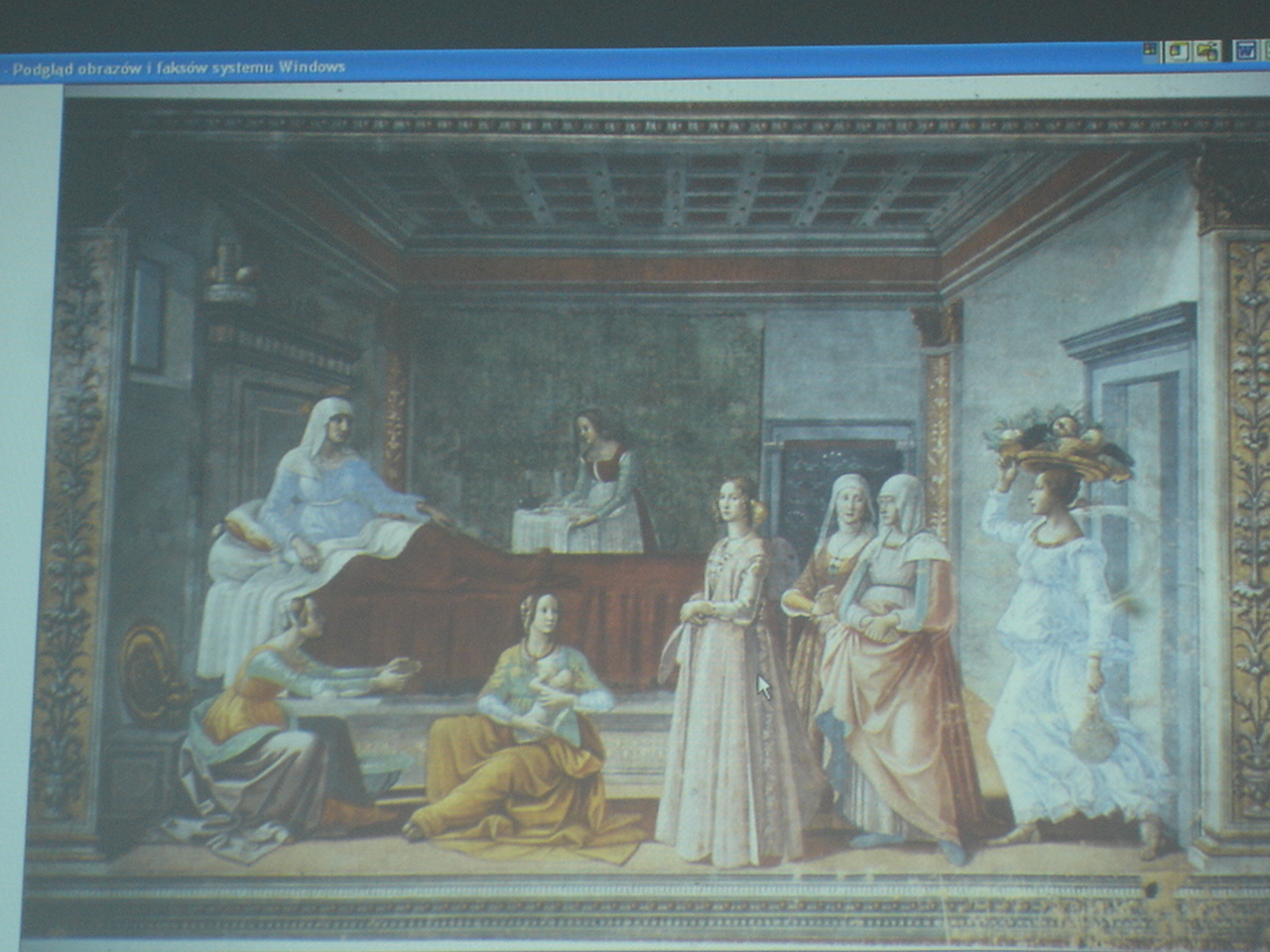 slajdy renesans - 11 Ghirlandaio,kapl.Tornabuoni,narodziny Marii.JPG