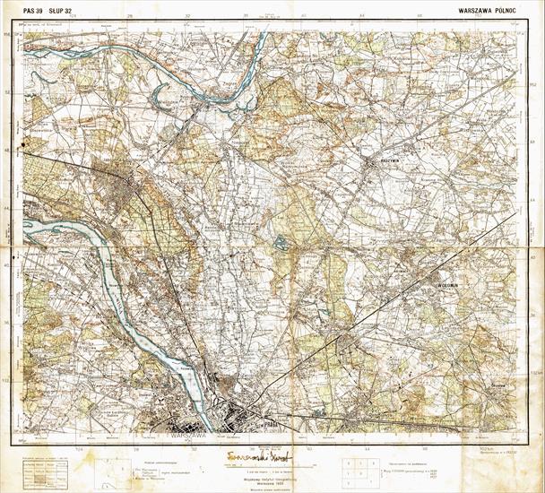 Mapy - Polish Military Maps - Mapa Wig 100K p39 s32 Warszawa Polnoc 1933.jpg