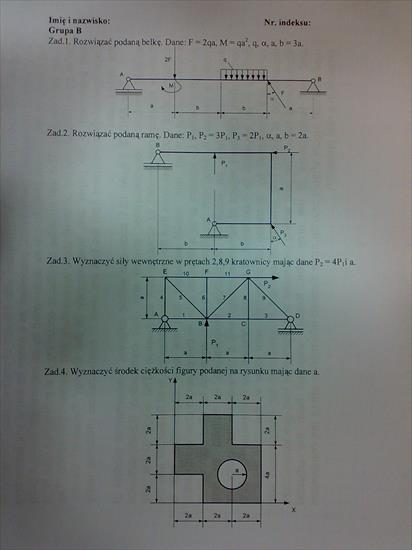 Mechanika wytrzymałości materiałów - Egzamin Gr B- Szulc Pwr.jpg