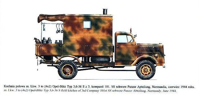 Opel Blitz - barwy kamuflażowe - Normandia, czerwiec 1944.jpg