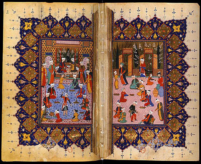 Perskie Miniatury XII-XVII - 1569  Sadi  La Roseraie et le Verger, Scene de banquet dans un jardin  Chiraz.jpg