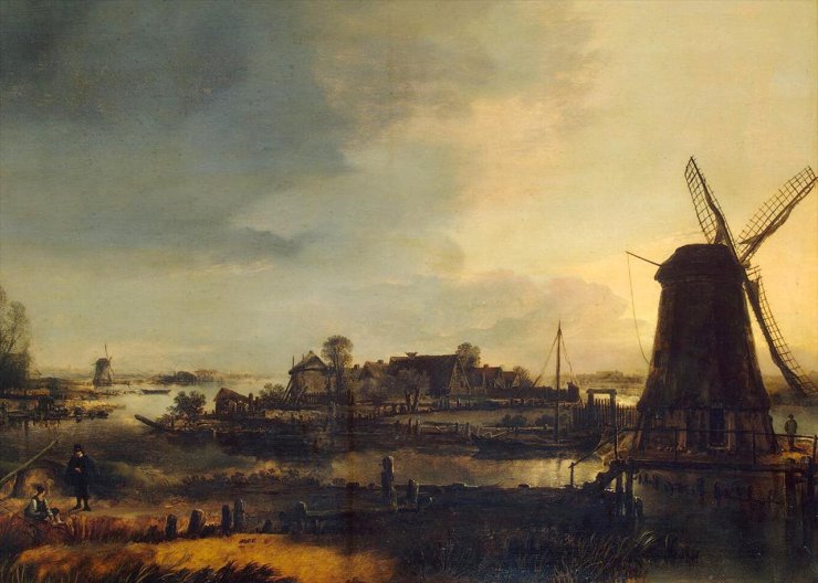 wiatraki - Neer Aert van der - Landscape with a Windmill - GJ-927.jpg