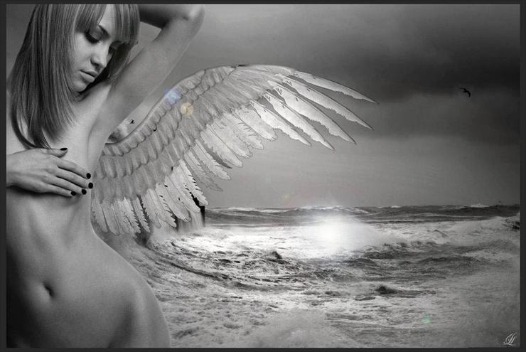 Piękne Anioły - Beautiful Dark Angel And The Sea-618455.jpg