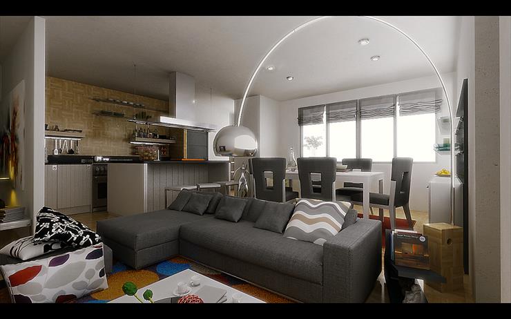 pokój dzienny - Contemporary-Living-room-gray-tones-studio-apartment.jpg